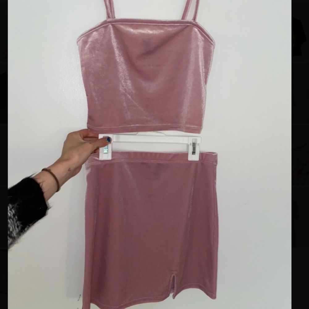 Pink Velvet Forever 21 Two Piece